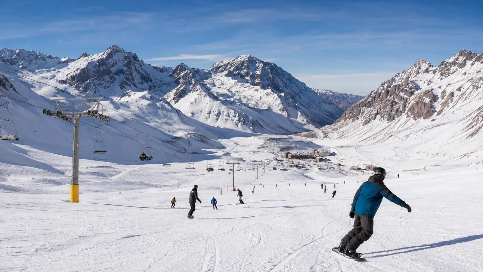 Personas aprendiendo a esquiar en una pista de nieve