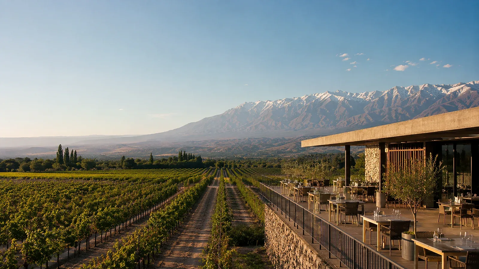 Imagen editorial de viñedos y paisaje de Tupungato, Valle de Uco